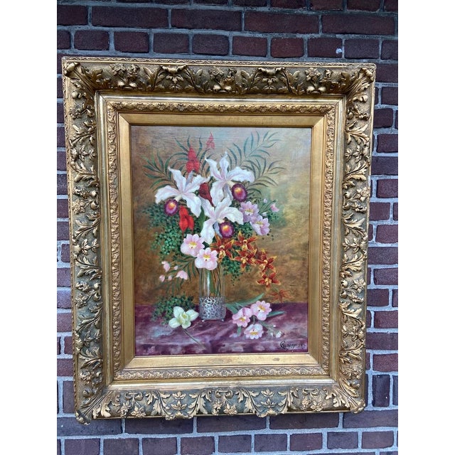 Late 19thC Cussenneers Floral Oil Painting Frame For Sale - Image 17 of 17