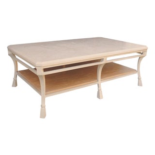 Lexington Furniture Travertine and Iron Coffee Table For Sale