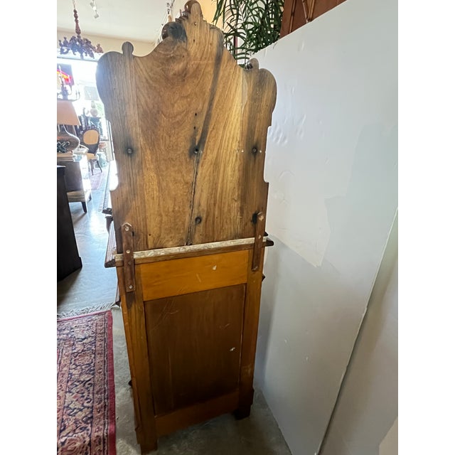 Victorian Late 19th Century Victorian Oak Marble Top Nightstand For Sale - Image 3 of 8