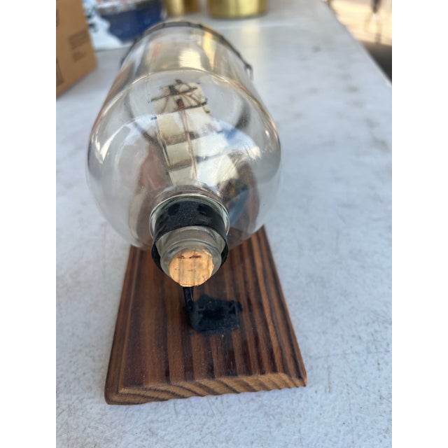 Wood Vintage Ship in a Bottle For Sale - Image 7 of 8