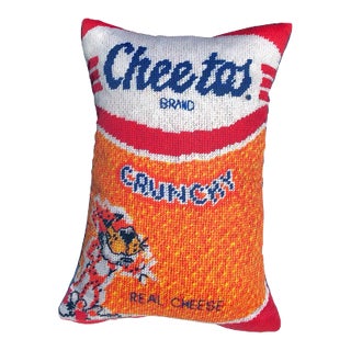 Velvet "Orange Crush" Cheetos Custom Made Feather Down Pillow For Sale