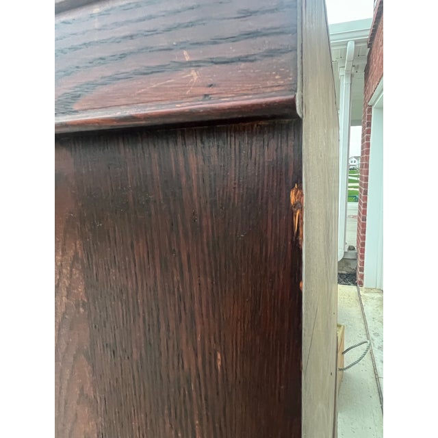 Wood Antique Jacobean Revival Hand Carved Hutch/Cupboard For Sale - Image 7 of 12