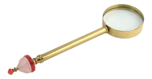 Art Deco Floral Crystal and Brass Magnifier
