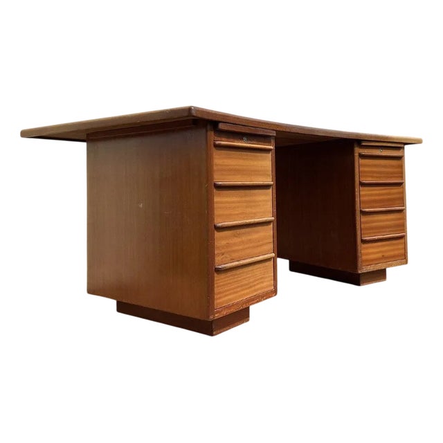 Large Art Deco Center Boomerang Desk For Sale