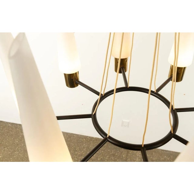 Mid-Century Modern Brass Pendant Lamp with Opal Glass Shades, 1960s For Sale - Image 15 of 18