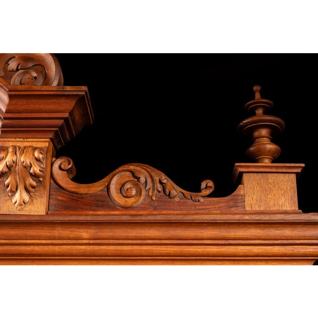 Wood Early Oak Buffet with Red Marble Top For Sale - Image 7 of 11