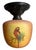 American Circa 1920’s Hand Painted Parrot and Vines Ceiling Light For Sale - Image 3 of 8