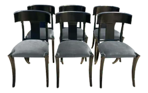 Modern Medellin Mid-Century Style Klismos Chairs - Set of 6