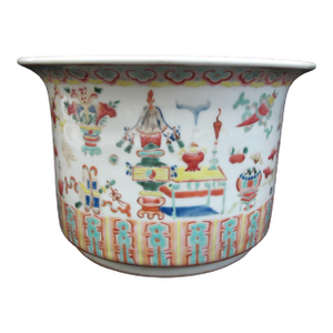 Chinese Qing Dynasty Porcelain Famille Rose Planter Cache Pot Jardiniere Vase