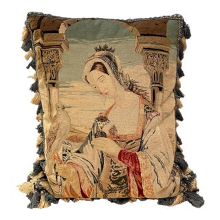 English 19th Century Petitpoint Pillow For Sale