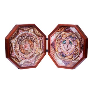 Sailor's Seashell Valentine of Large Size With Motto "A Gift of Love" For Sale