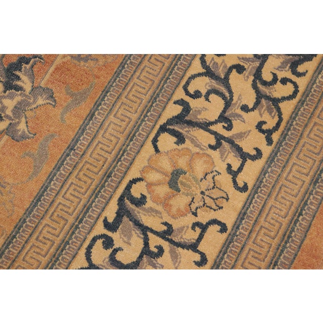 1990s Shabby Chic Peach/Beige Wool Rug - 8'11'' X 11'9'' For Sale - Image 5 of 10