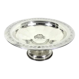 Vintage Silverplate Pedestal Dish Small Footed Pierced Tray