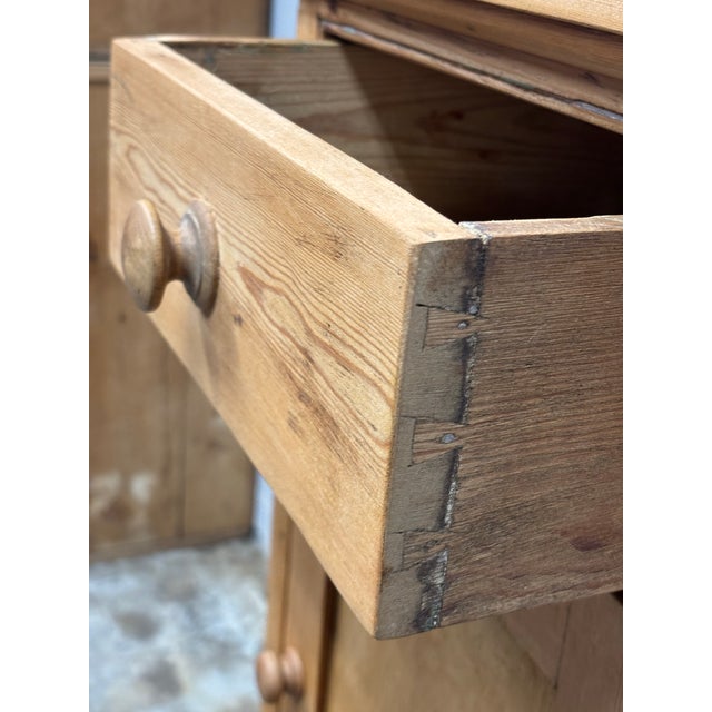 19th Century 19th Century English Pine Cabinet Cupboard For Sale - Image 5 of 8