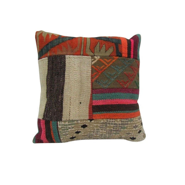 Handmade Patchwork Kilim Pillow Cover For Sale