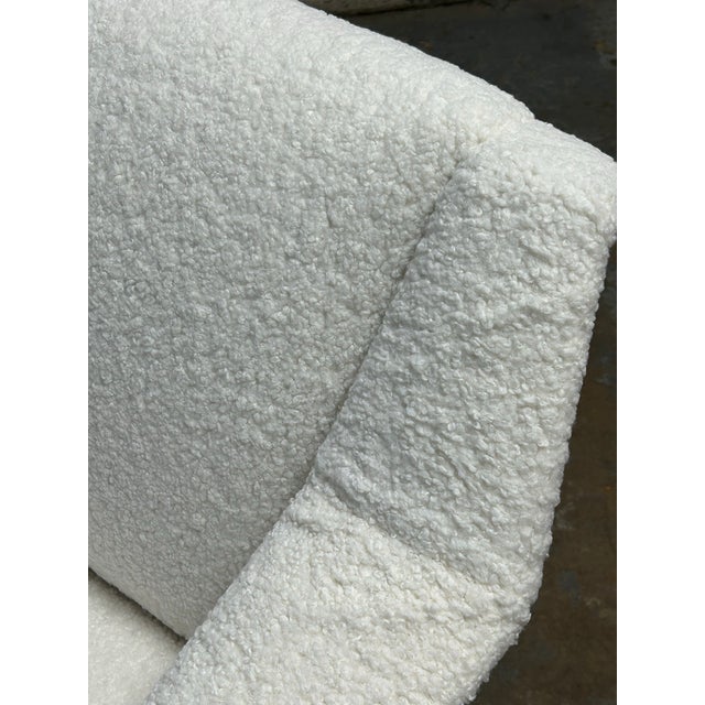 Danish Mid Century Modern Boucle Upholstery & Teak Accent 3 Seat Sofa 1960s For Sale - Image 10 of 10