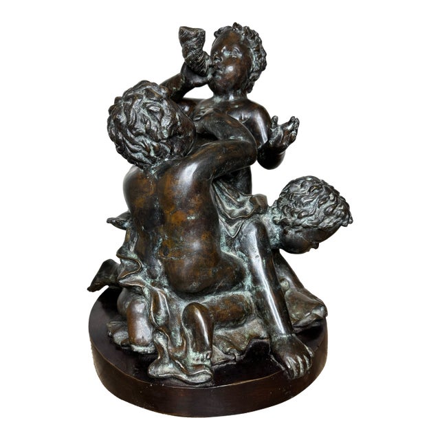 Large French Bronze Group “Triton and Sea Putti” After Clodion, Grand Tour c.1820 For Sale