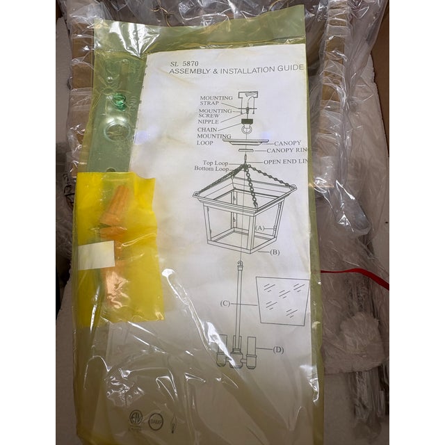 Traditional Open Box New Visual Comfort Chapman & Myers Cornice Semi-Flush Lantern Brass Finish For Sale - Image 3 of 4