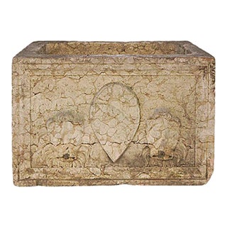 Marble Planter Carved Rosso Verona Marble With Lion Head Motif For Sale
