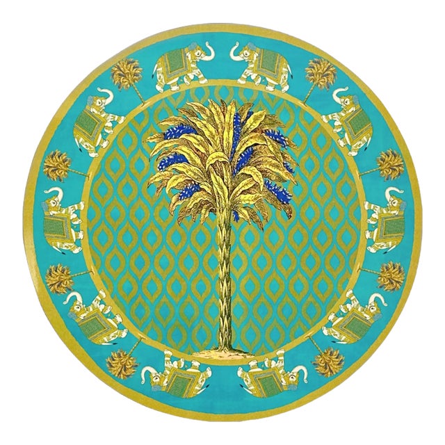 Italian Round Placemat With Elephants For Sale