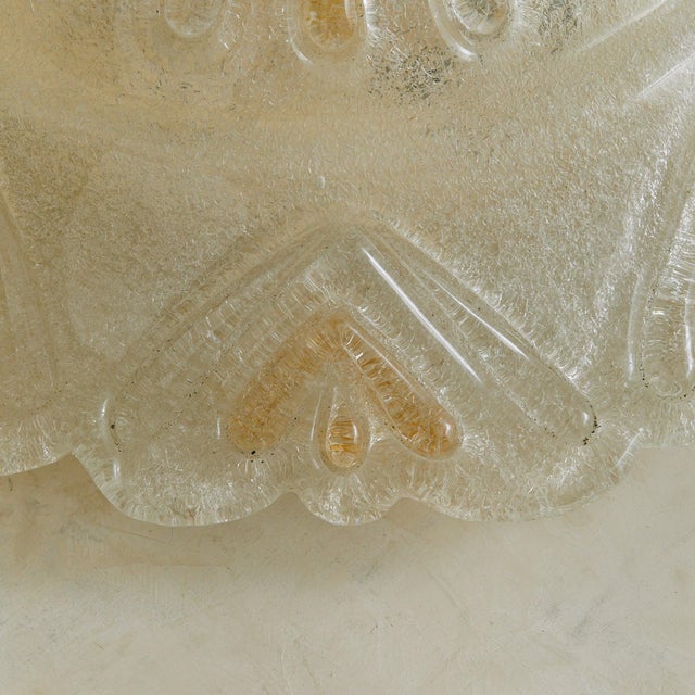 1970s Italian Murano Rugiadoso Glass Flush Mount Ceiling Light For Sale In Chicago - Image 6 of 9
