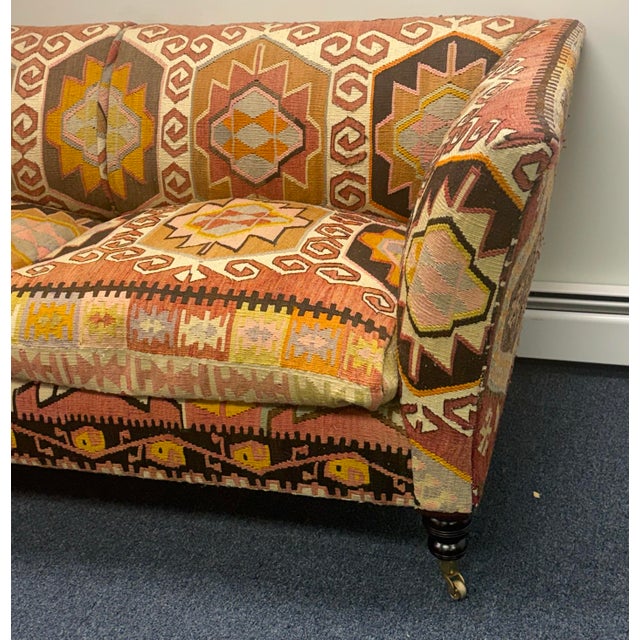 English English George Smith Hand Woven Kilim Sofa For Sale - Image 3 of 12
