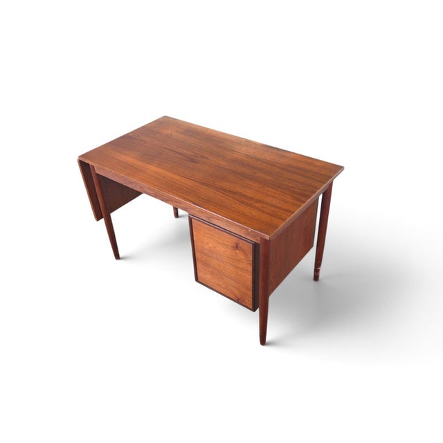 Scandinavian Modern Drop Leaf Desk With Movable Case in Teak For Sale - Image 15 of 16