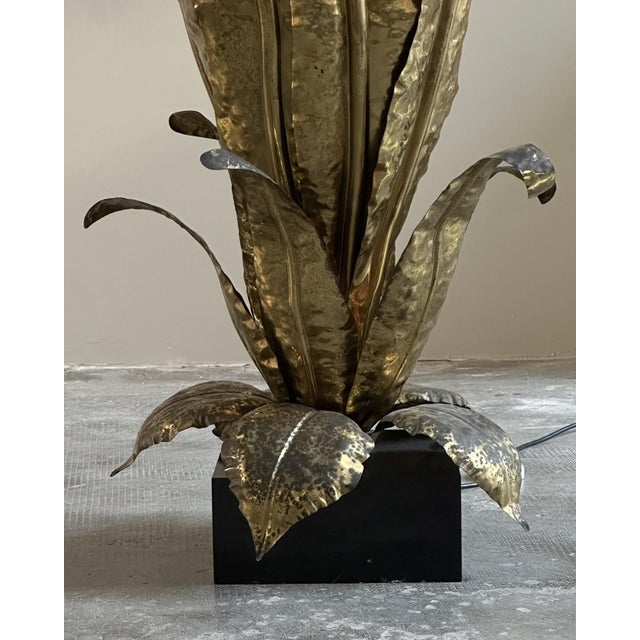 1970s Brass Floor Lamp attributed to Henri Fernandez for Maison Honoré, 1970s For Sale - Image 5 of 7