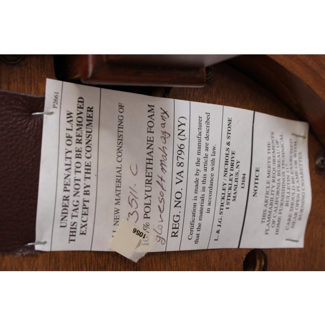Set of 3 Stickley Cherry Leather Seat Counter Stools For Sale - Image 16 of 16