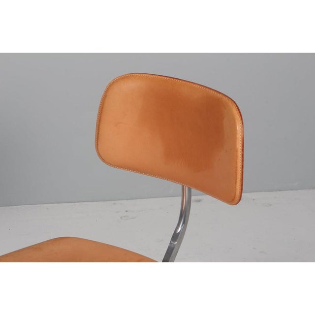 Danish Kevi Office Chair in Butthide Leather attributed to Jørgen Rasmussen, 1960s For Sale - Image 3 of 10