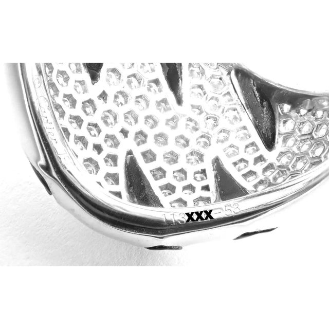 Metal Cartier Panther Panthere Claw 18k White Gold Diamond Onyx Ring Size 53 For Sale - Image 7 of 9