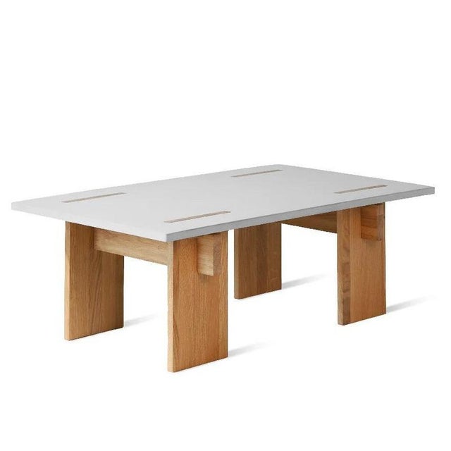 Arnold Coffee Table with Light Concrete Top and Light Oak Legs by Eberhart Furniture For Sale - Image 9 of 11