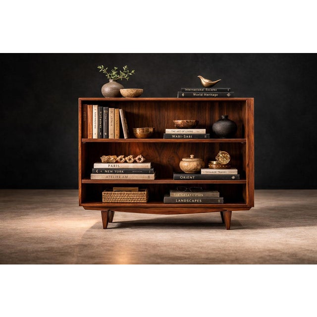 Wood Martin Eisler & Carlo Hauner Bookshelf in Caviúna wood, Forma S.A., Brazilian Modern, circa 1950 For Sale - Image 7 of 11