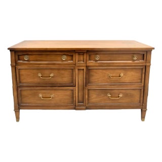 Mid-Century Drexel Truine Walnut Double Dresser For Sale
