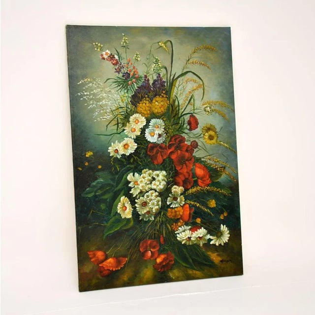 A gorgeous vintage original still life oil painting on canvass, signed by the artist “Morgan’. This dates from around the...