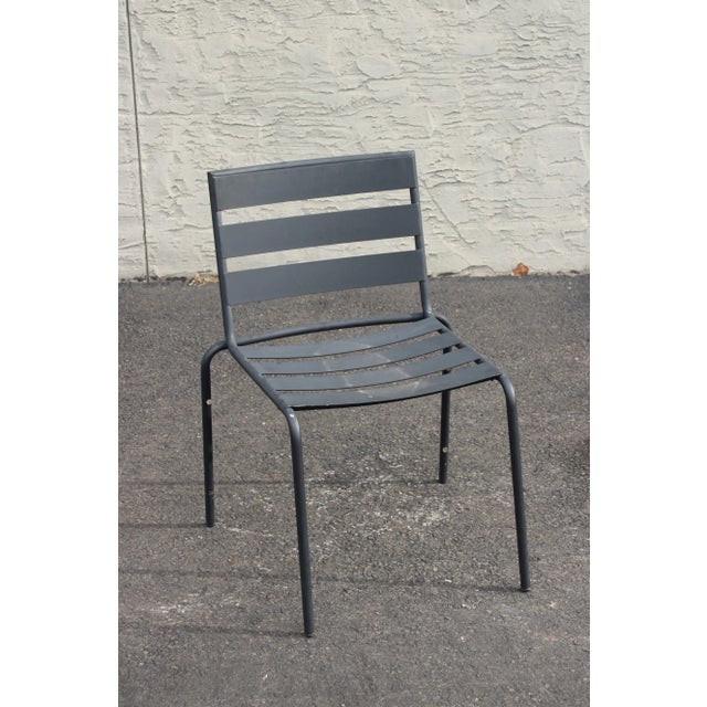 Black Early 21st Century 'Metro' Wrought Iron Outdoor Dining Set - 3 Pieces For Sale - Image 8 of 13