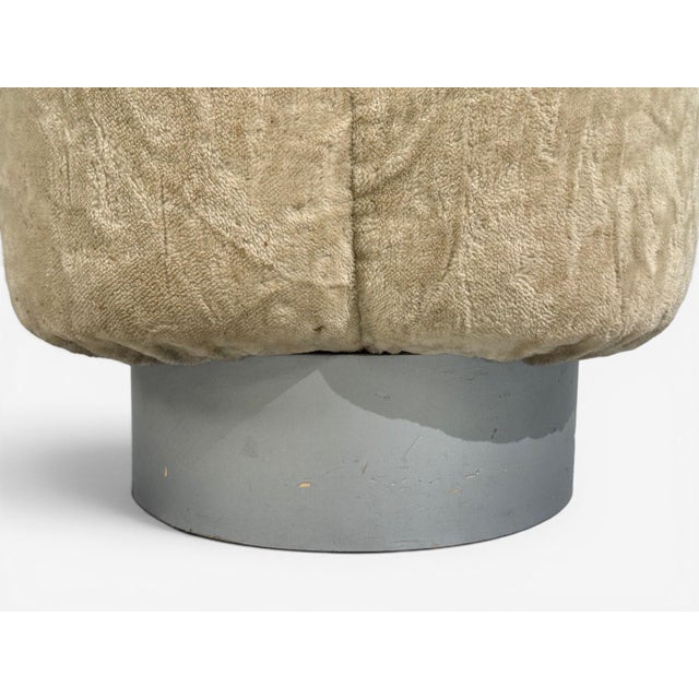 Brown Italian Modern, Ottomans, Fabric, Painted Wood, Italy, 1930s For Sale - Image 8 of 13