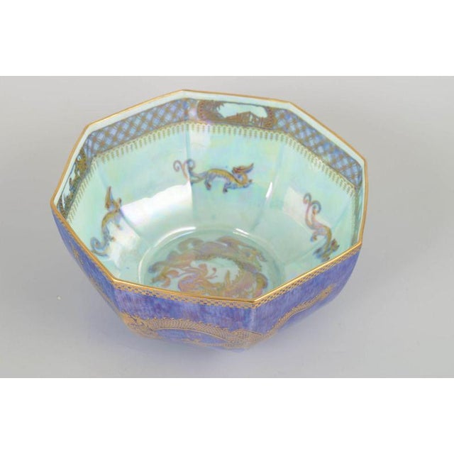 Daisy Makeig-Jones for Wedgwood Fairyland Lustre Bowl, 1930s. Large octagonal Fairyland Lustre bowl in vivid blue-violet...