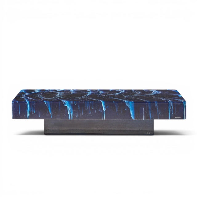Stone Willy Rizzo Mid Century Faux Marble Coffee Table For Sale - Image 7 of 11