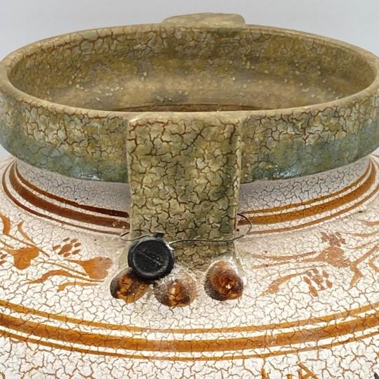 Ancient Greek Museum Reproduction Vase (12-Inch, Crackle Glaze, Uogc #47, Vessel, Hand-Made, Vintage, Late 20th Century Replica) For Sale - Image 13 of 18