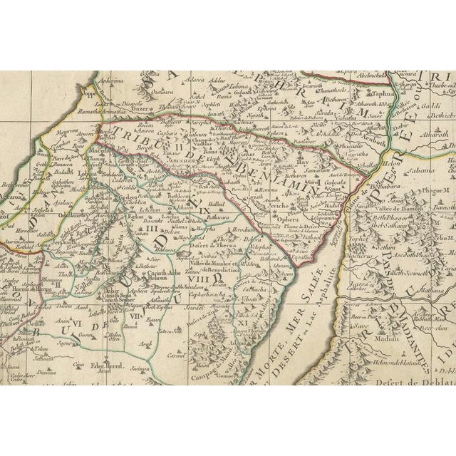 Paper Map of the Twelve Tribes of Israel, 1798 For Sale - Image 7 of 9