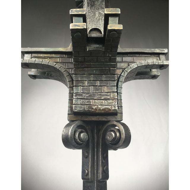 Black 2020s "San Gimignano" Forged Shovel, Poker, Fire Tongs, Broom Fireplace Tools Set - 5 Pieces For Sale - Image 8 of 13