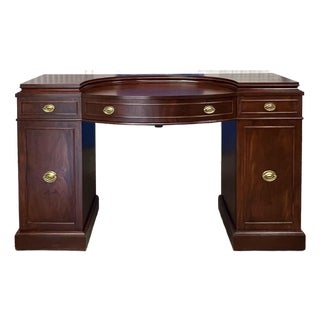 Vintage 1940’s Mahogany Double Pedestal Sideboard For Sale