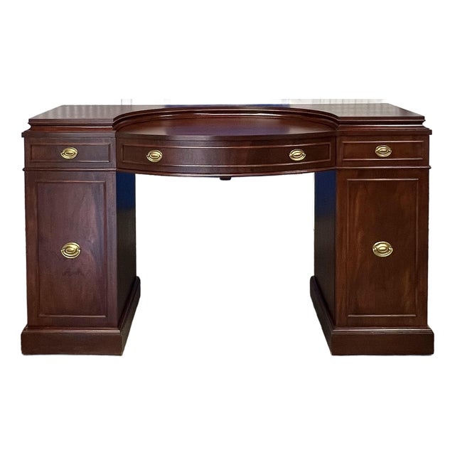 Vintage 1940’s Mahogany Double Pedestal Sideboard For Sale