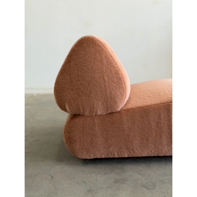 Isosceles Lounge Chair in Pink Mohair For Sale In Los Angeles - Image 6 of 11