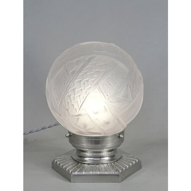 1920s French Art Deco Table Lamp by Petitot & Muller Freres 1930 France For Sale - Image 5 of 13