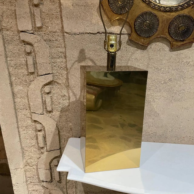 1980s Post Modern Sculptural Brass Table Lamp Style of Karl Springer For Sale - Image 11 of 13