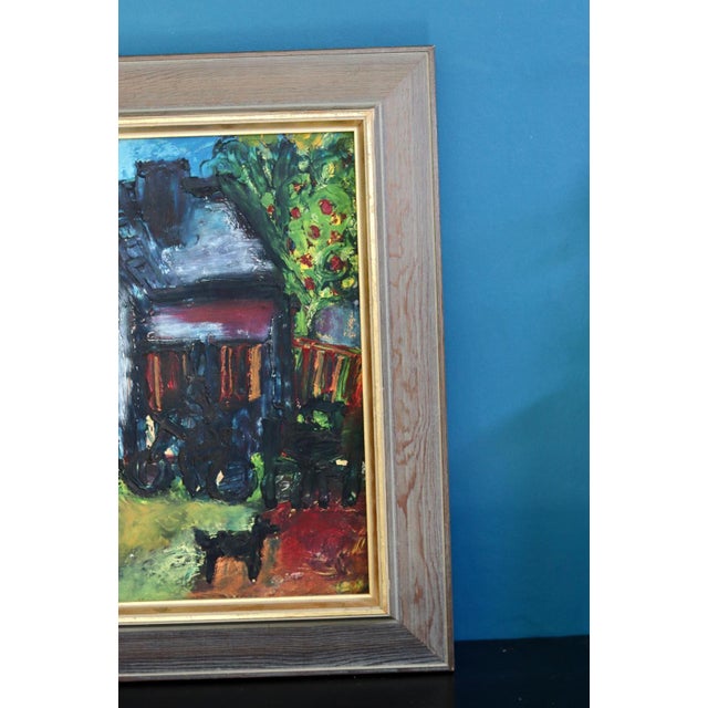 Monica Lorentzen, Home, 1960s, Oil on Panel, Framed For Sale - Image 6 of 11