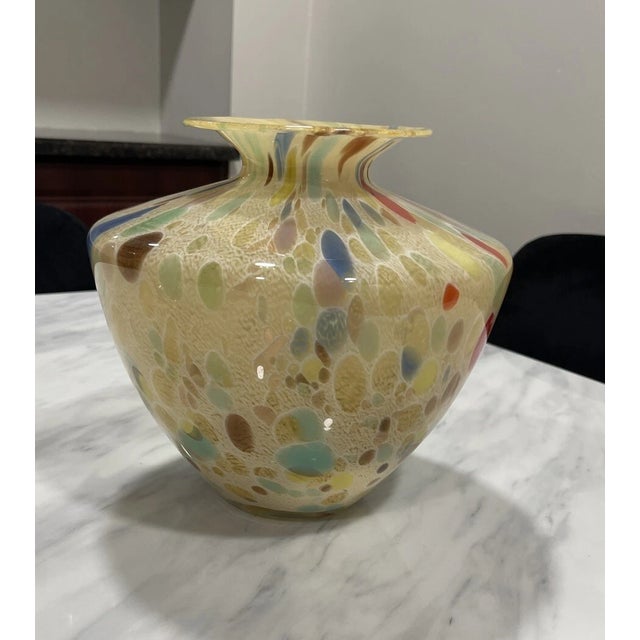 Bring bold color and artistic Mid-Century Modern character to your space with this striking vintage Murano-style cobalt...