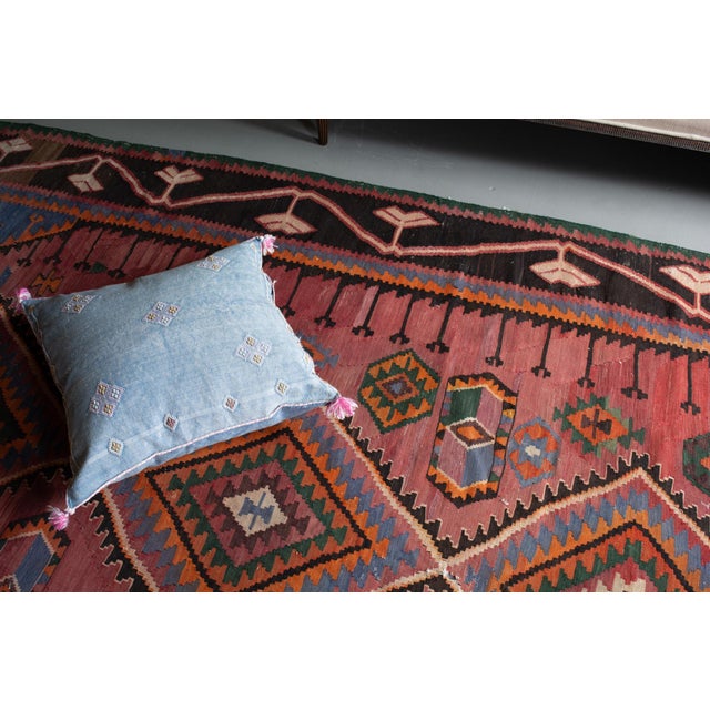 1920s Antique Tribal Geometric Rug Finely Woven Kilim Rug - 6’1” X 9’7” For Sale In Los Angeles - Image 6 of 14